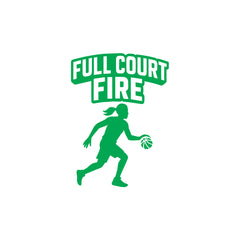 Full Court Fire Basketball Car Window Sticker | Sports Vinyl Decal for Cars & Laptops