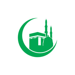 Kaaba Crescent Moon Car Sticker – Islamic Mecca & Mosque Vinyl Decal for Cars & Bikes | Waterproof Muslim Faith Sticker