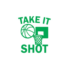 Take It Shot Basketball Car Window Sticker | Motivational Sports Vinyl Decal for Cars & Laptops