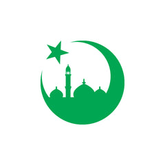 Islamic Crescent Moon Mosque Car Sticker – Muslim Faith Vinyl Decal for Cars & Bikes | Waterproof Mosque Skyline Sticker