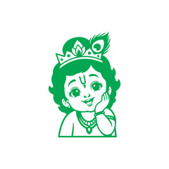 Baby Krishna Wall Sticker for Home Temple Kids Room and Living Room