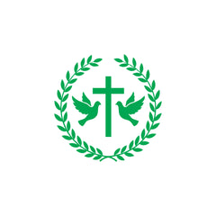 Christian Cross Dove Car Sticker – Double Dove Peace & Faith Vinyl Decal | Waterproof Religious Car & Bike Sticker