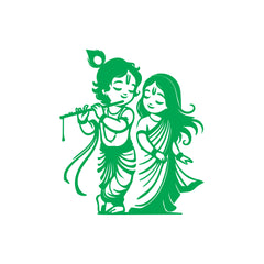 Radha Krishna Divine Love Wall Sticker for Spiritual Home Decor