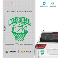 Basketball Rim & Ball Car Window Sticker | Sports Vinyl Decal for Cars, Laptops & Walls