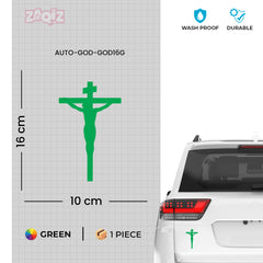 Jesus Crucifix Car Sticker – Christian Cross Vinyl Decal for Cars & Bikes | Waterproof Religious Faith Sticker