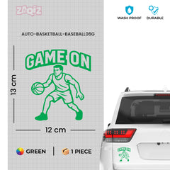 Game On Basketball Player Car Window Sticker | Sports Vinyl Decal for Cars & Laptops