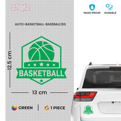 Basketball Badge Car Window Sticker | Premium Sports Vinyl Decal for Cars & Laptops
