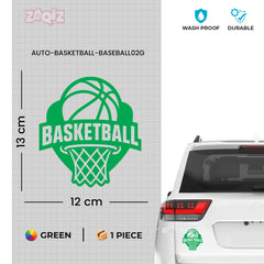 Basketball Hoop Car Window Sticker | Sports Vinyl Decal for Cars, Laptops & Walls