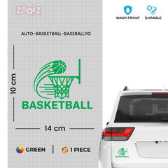 Basketball Swish Car Window Sticker | Sports Vinyl Decal for Cars & Laptops