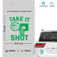 Take It Shot Basketball Car Window Sticker | Motivational Sports Vinyl Decal for Cars & Laptops