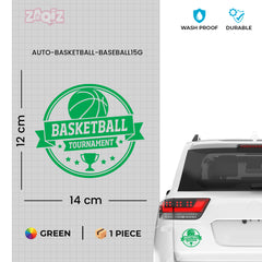 Basketball Tournament Emblem Car Window Sticker | Sports Vinyl Decal for Cars & Laptops