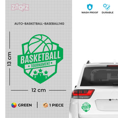 Basketball Tournament Badge Car Window Sticker | Sports Vinyl Decal for Cars & Laptops