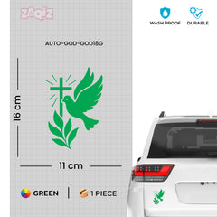 Christian Dove Cross Car Sticker – Holy Spirit & Peace Vinyl Decal for Cars & Bikes | Waterproof Faith Sticker