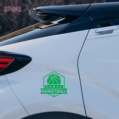 Basketball Badge Car Window Sticker | Premium Sports Vinyl Decal for Cars & Laptops