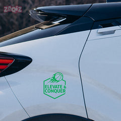 Elevate & Conquer Basketball Car Window Sticker | Motivational Sports Vinyl Decal