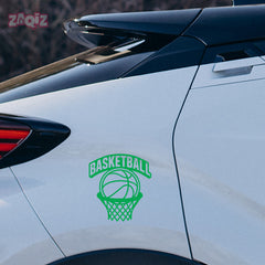 Basketball Rim & Ball Car Window Sticker | Sports Vinyl Decal for Cars, Laptops & Walls