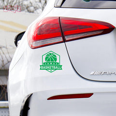 Basketball Badge Car Window Sticker | Premium Sports Vinyl Decal for Cars & Laptops