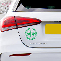 Christian Cross Dove Car Sticker – Double Dove Peace & Faith Vinyl Decal | Waterproof Religious Car & Bike Sticker