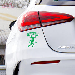 Full Court Fire Basketball Car Window Sticker | Sports Vinyl Decal for Cars & Laptops