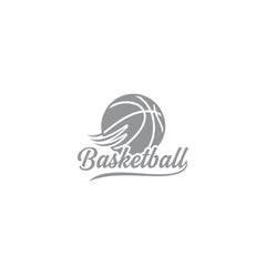 Basketball Script Logo Car Window Sticker | Stylish Sports Vinyl Decal for Cars & Laptops