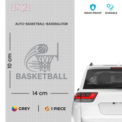 Basketball Swish Car Window Sticker | Sports Vinyl Decal for Cars & Laptops
