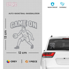 Game On Basketball Player Car Window Sticker | Sports Vinyl Decal for Cars & Laptops
