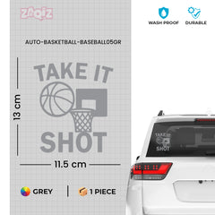 Take It Shot Basketball Car Window Sticker | Motivational Sports Vinyl Decal for Cars & Laptops