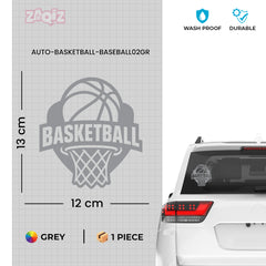 Basketball Hoop Car Window Sticker | Sports Vinyl Decal for Cars, Laptops & Walls