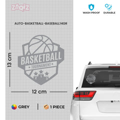 Basketball Tournament Badge Car Window Sticker | Sports Vinyl Decal for Cars & Laptops