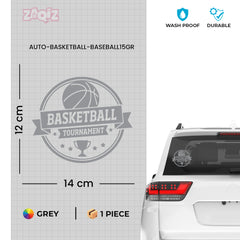 Basketball Tournament Emblem Car Window Sticker | Sports Vinyl Decal for Cars & Laptops