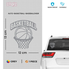 Basketball Rim & Ball Car Window Sticker | Sports Vinyl Decal for Cars, Laptops & Walls