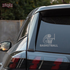 Basketball Swish Car Window Sticker | Sports Vinyl Decal for Cars & Laptops