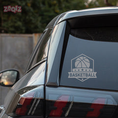 Basketball Badge Car Window Sticker | Premium Sports Vinyl Decal for Cars & Laptops