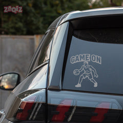 Game On Basketball Player Car Window Sticker | Sports Vinyl Decal for Cars & Laptops