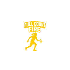 Full Court Fire Basketball Car Window Sticker | Sports Vinyl Decal for Cars & Laptops