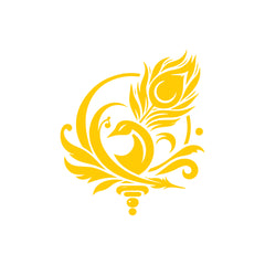 Abstract Lord Krishna Symbol Wall Sticker for Spiritual Home Decoration
