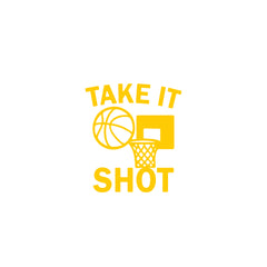 Take It Shot Basketball Car Window Sticker | Motivational Sports Vinyl Decal for Cars & Laptops