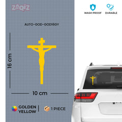 Jesus Crucifix Car Sticker – Christian Cross Vinyl Decal for Cars & Bikes | Waterproof Religious Faith Sticker