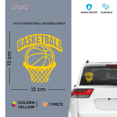 Basketball Rim & Ball Car Window Sticker | Sports Vinyl Decal for Cars, Laptops & Walls