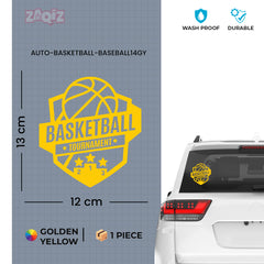 Basketball Tournament Badge Car Window Sticker | Sports Vinyl Decal for Cars & Laptops