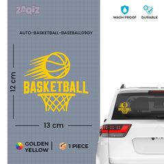Fast Break Basketball Car Window Sticker | Sports Vinyl Decal for Cars & Laptops