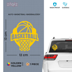 Basketball Hoop Car Window Sticker | Sports Vinyl Decal for Cars, Laptops & Walls