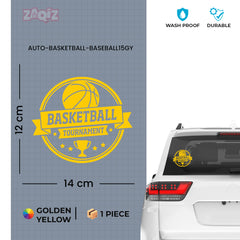 Basketball Tournament Emblem Car Window Sticker | Sports Vinyl Decal for Cars & Laptops