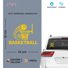 Basketball Swish Car Window Sticker | Sports Vinyl Decal for Cars & Laptops