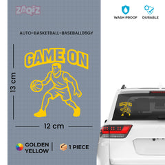 Game On Basketball Player Car Window Sticker | Sports Vinyl Decal for Cars & Laptops