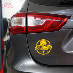 Basketball Tournament Emblem Car Window Sticker | Sports Vinyl Decal for Cars & Laptops