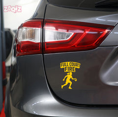 Full Court Fire Basketball Car Window Sticker | Sports Vinyl Decal for Cars & Laptops
