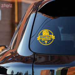 Basketball Tournament Emblem Car Window Sticker | Sports Vinyl Decal for Cars & Laptops
