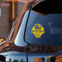 Basketball Hoop Car Window Sticker | Sports Vinyl Decal for Cars, Laptops & Walls