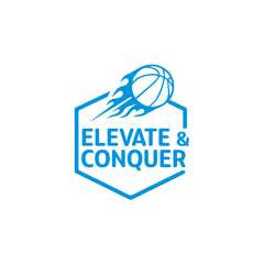 Elevate & Conquer Basketball Car Window Sticker | Motivational Sports Vinyl Decal